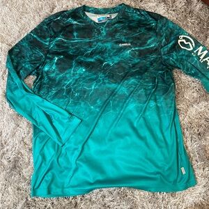 Magellan Men’s Fishing Shirt Moisture Wicking SPF 2XL Elements Ombré Mossy Oak